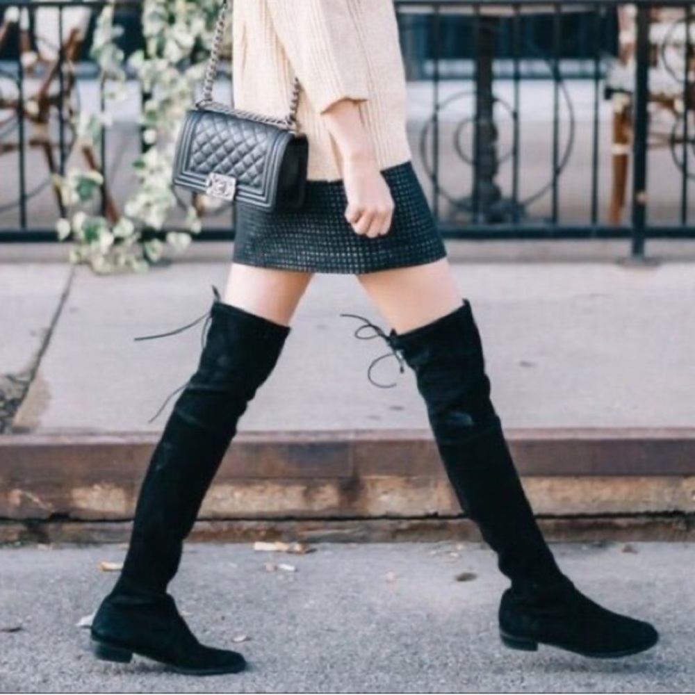 Stuart Weitzman | Lowland Over The Knee Black Suede Boots Size: 7.5